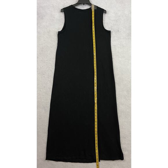 Chicos Dress Womens Size 2 US Large Black Maxi Slub Knit Sleeveless Beach - Picture 5 of 10